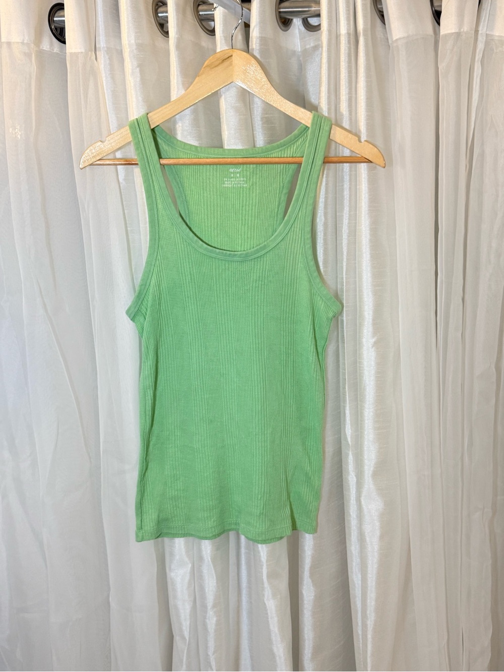 aerie Ribbed Scoop Tank Top - Light Green